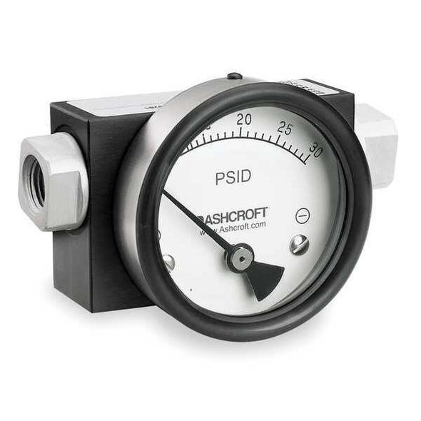 Ashcroft Pressure Gauge,0 to 30 psi 351130FD25SXCYLM30PSID