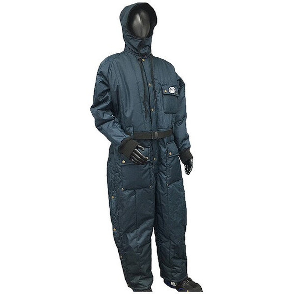 22020 Coverall with Hood, Nylon, 840 den Fabric Weight, 30 in Inseam, Navy, M