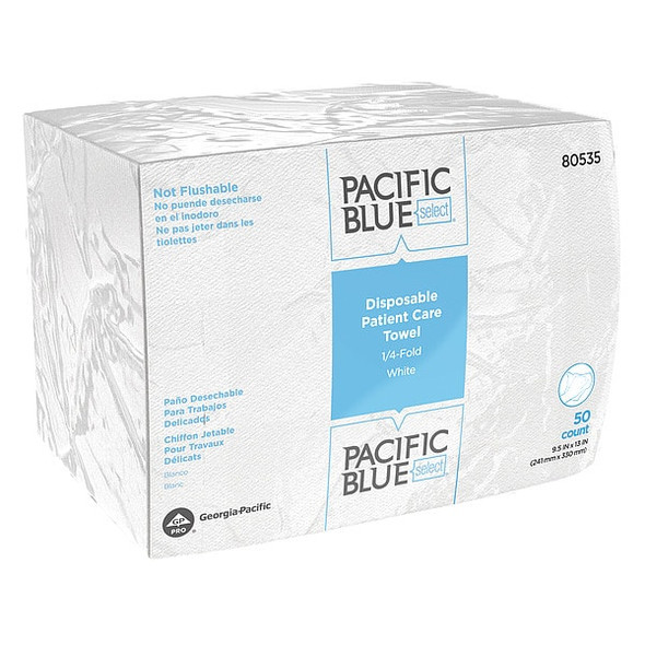 Georgia-Pacific Dry Wipe, 1 Ply, 55 Sheets, No Roll, White 29506