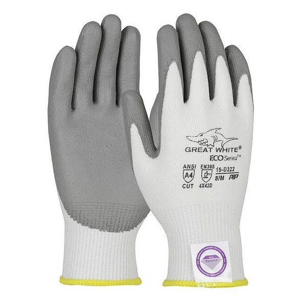 Cut-Resistant Coated Gloves, Cut Level A3 ,Dipped ,Polyurethane ,Smooth ,S 12 PK