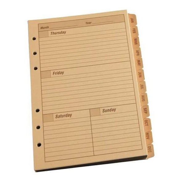Rite in the Rain 5" x 7" Planner Calendar Pages, Tan 9260W