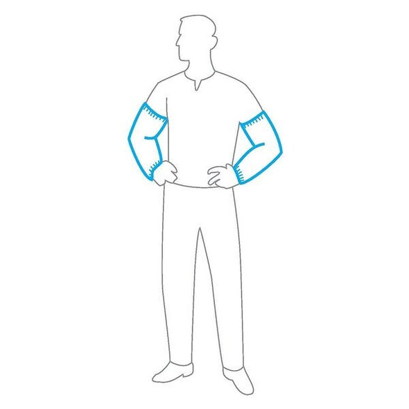 Chemical Resistant Sleeves, 18 in Length, Serged Seam, White, 500 PK