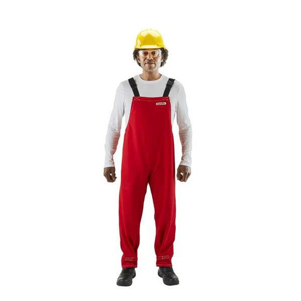 Ansell Bib Overall,Chemical Resistant,Red,4XL 66-662