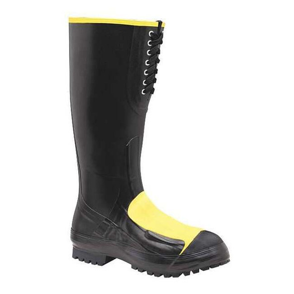 Men's LaCrosse Meta-Pac Rubber Boot, Steel Toe, 16" Height, Black, 11