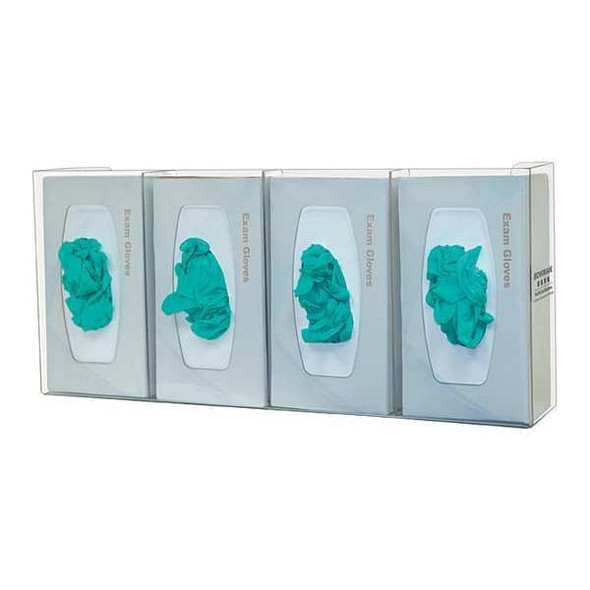 Glove Dispenser, PETG, Holds (4) Boxes ,Clear ,10-1/8 in H x 22-5/8 in W x 4 in D