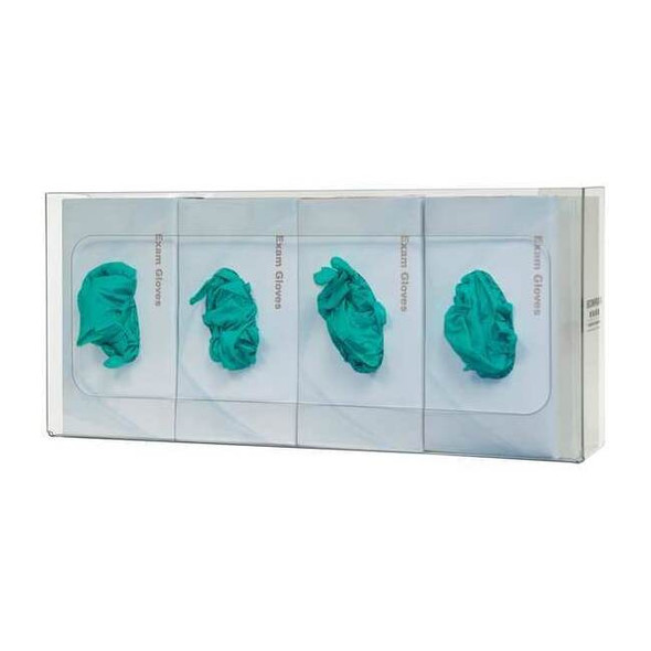 Glove Dispenser, PETG, Holds (4) Boxes ,Clear ,10 in H x 22-1/2 in W x 4 in D