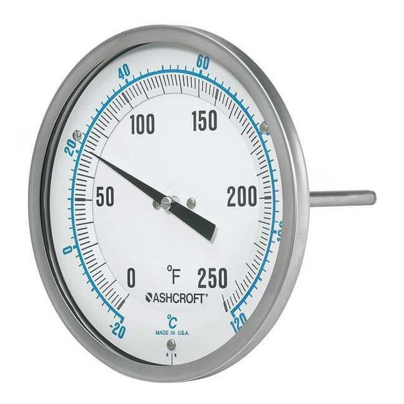 Ashcroft Dial Thermometer,Every-Angle,9 in Dial 50EI60E