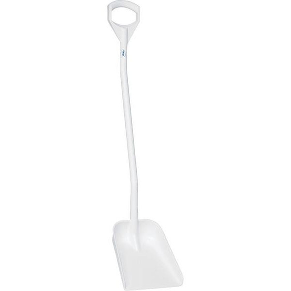 Remco Ergonomic Square Point Shovel, Polypropylene Blade, 50 in L, White 56115