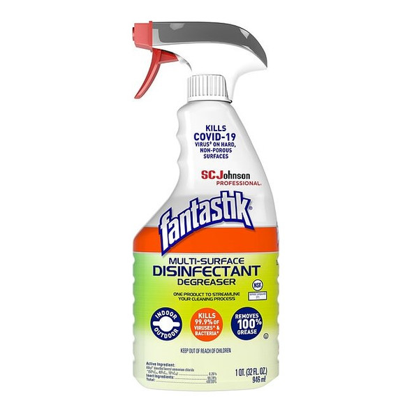 Disinfectant and Sanitizer, 32 oz. Trigger Spray Bottle, Unscented, 8 PK