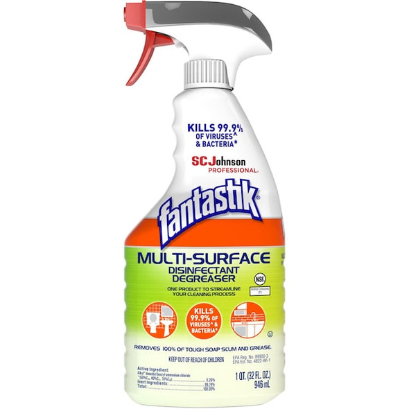 Fantastik Disinfectant and Sanitizer, 32 oz. Trigger Spray Bottle, Unscented, 8 PK 311836
