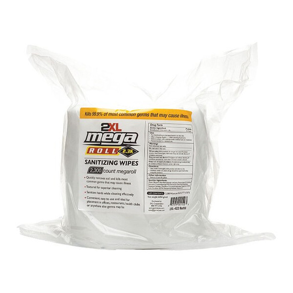 2xl Sanitizer Wipes, 7.7 inL, 6 inW, PK2 2XL422