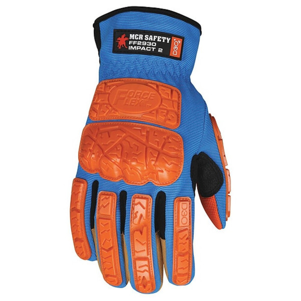 FF2930 Mechanics Gloves, Synthetic Leather Palm, Spandex Back, M, Beige-Blue  FF2930M