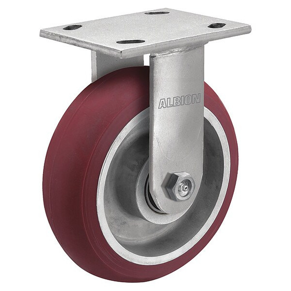 Albion Plate Caster,Rigid,Polyurethane,5 5/8"H 18AX05228R Albion Plate Caster,Rigid,Polyurethane,5 5/8"H 18AX05228R
