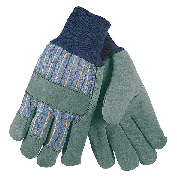 Mcr Safety Leather Gloves,Blue/Gray,L,PK12 1420A Mcr Safety Leather Gloves,Blue/Gray,L,PK12 1420A