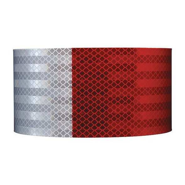 3m Reflective Gate Arm Tape, Red/White, Width: 4 in GA1616