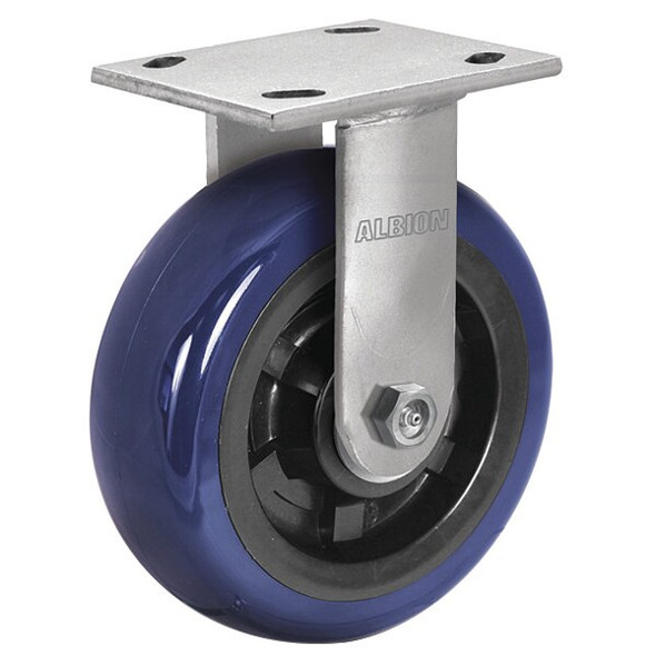Albion Plate Caster,Rigid,Polyurethane,6 1/2"H 18EG05229R Albion Plate Caster,Rigid,Polyurethane,6 1/2"H 18EG05229R