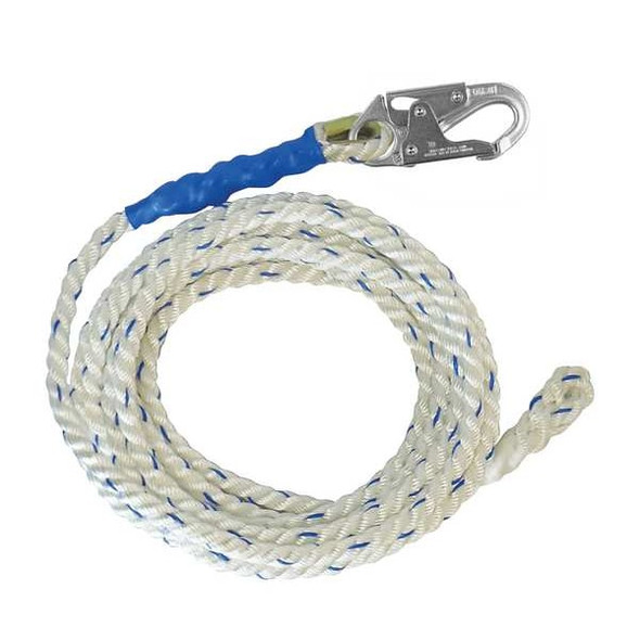 Falltech Vertical Lifeline,White,Steel Hardware 8125