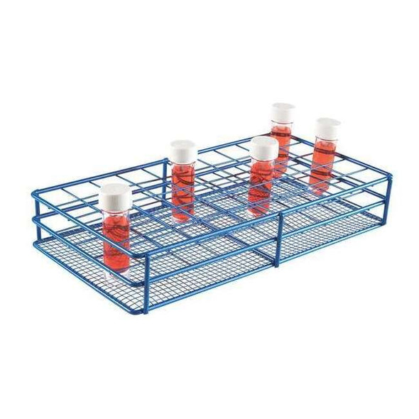 Heathrow Scientific Test Tube Rack,Epoxy-Coated Steel,Blue 120088