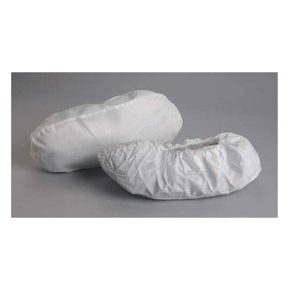 Disposable Shoe Covers, Vinyl, White, Slip Resistant Sole: Yes ,M