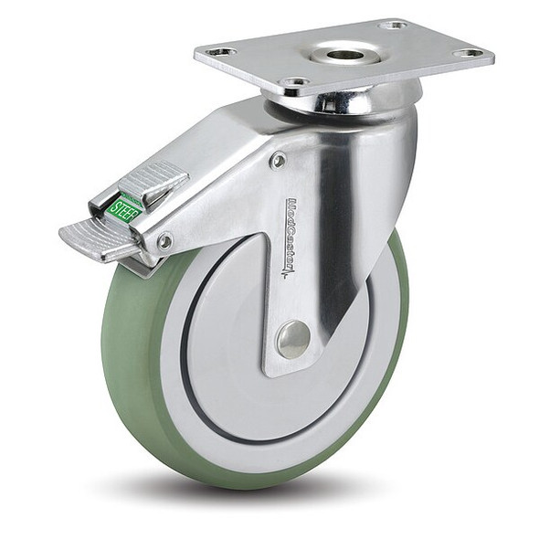3" X 1-1/4" Non-Marking Swivel Caster, Directional Lock, Loads Up To 165 lb