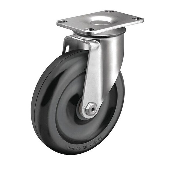 4" X 1-1/4" Non-Marking Polyolefin Swivel Caster, No Brake, Loads Up To 275 lb