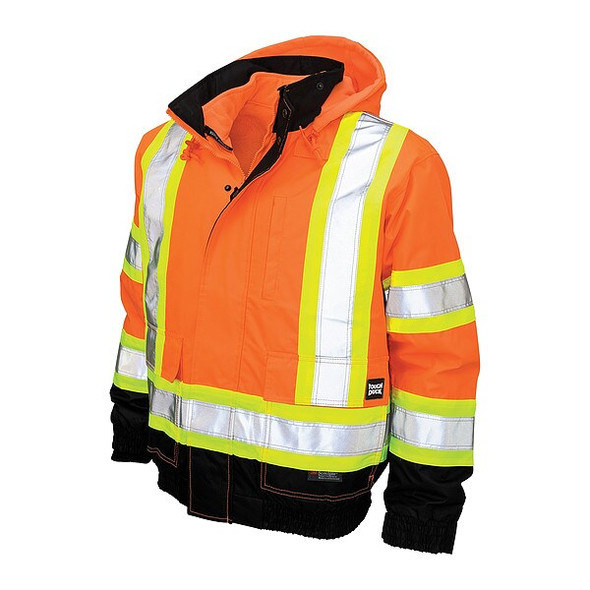 Tough Duck Bomber Jacket, Hi-Viz, Insul.,Orange, XL S41311