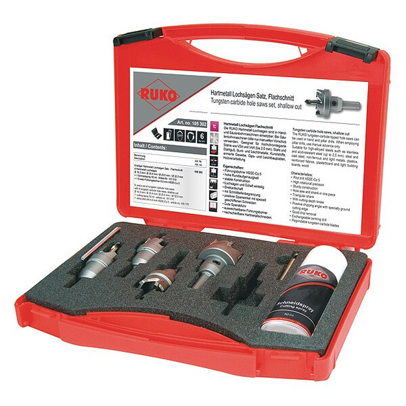 Rothenberger Hole Saw Kit,6pcs,Sizes:16.5 mm-32.5 mm 105302