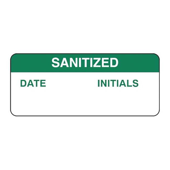 Date _ Initials _, Polyester, 5/8 in x 1 1/2 in, Adhesive Surface