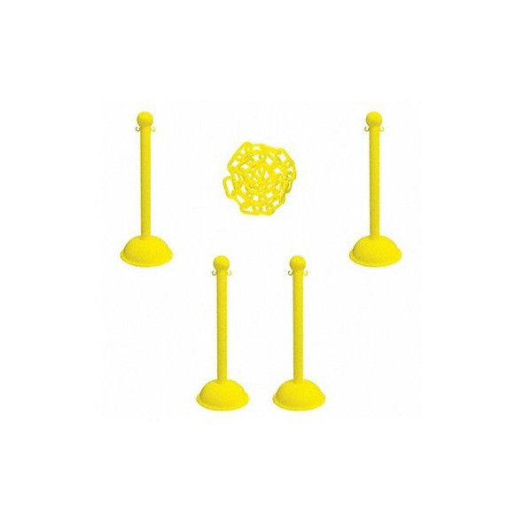 Manufacturer Varies Barrier Post Kit, Yellow, 41 in Post Height, Gloss 71302-4