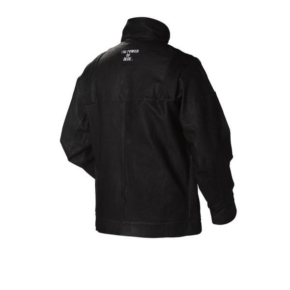Welding Jacket, Pigskin, 2 oz, 30 in Length, Snaps Closure, 2 Pockets, Black, 2XL