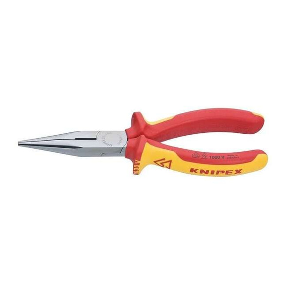 Knipex 6 1/4 in Needle Nose Plier,Side Cutter Cushion Grip Handle 25 08 160 SBA