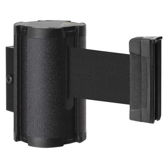 Retractable Belt Barrier, Black, 10 ft Length, Wrinkle