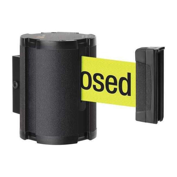 Retractable Belt Barrier, Black, 15 ft Length, Wrinkle