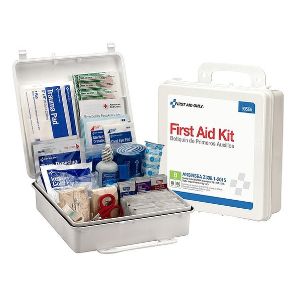 First Aid Kit and Housing, Plastic 195 Components, 50 People Served