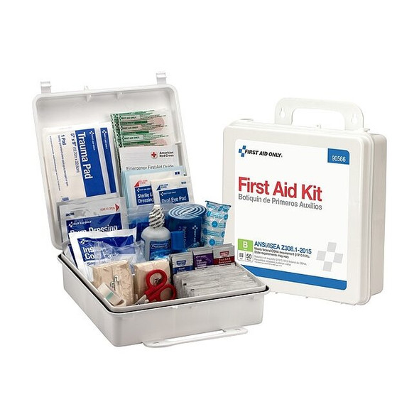 First Aid Kit and Housing, Plastic 195 Components, 50 People Served