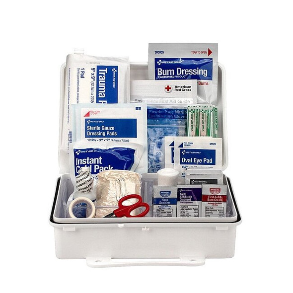 First Aid Kit and Housing, Plastic 89 Components, 25 People Served