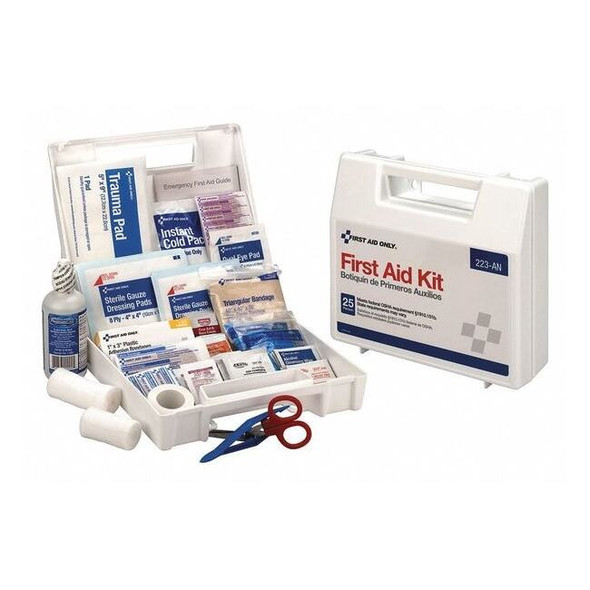 First Aid Kit and Housing, Plastic 109 Components, 25 People Served