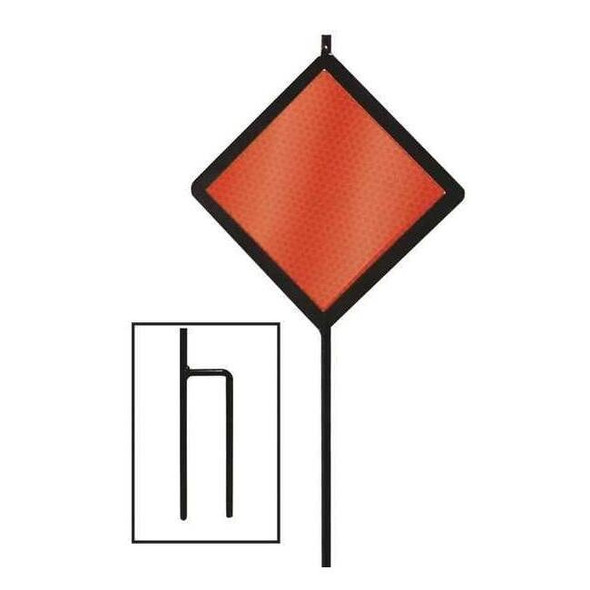 Reflective Driveway Marker, Fiberglass, 5" Width, 48" Height, Red