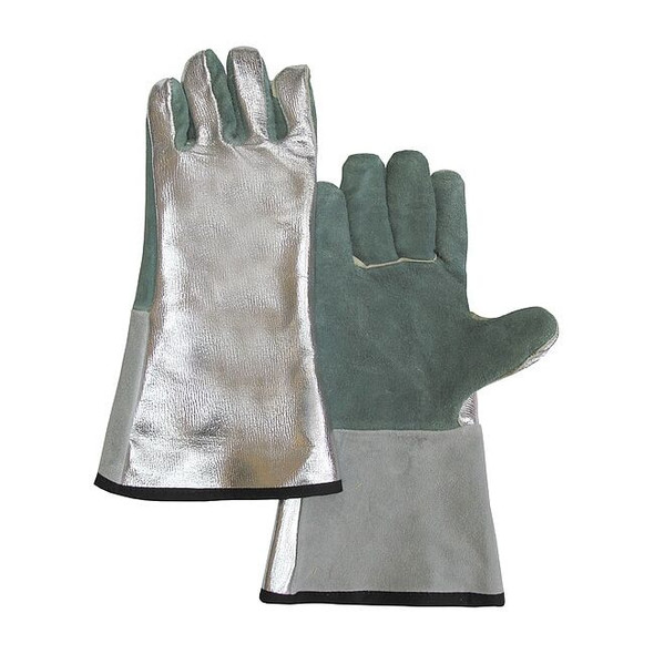 Welding Gloves, Slip-On Cuff, Wing Thumb, Cowhide, Universal, 1 PR