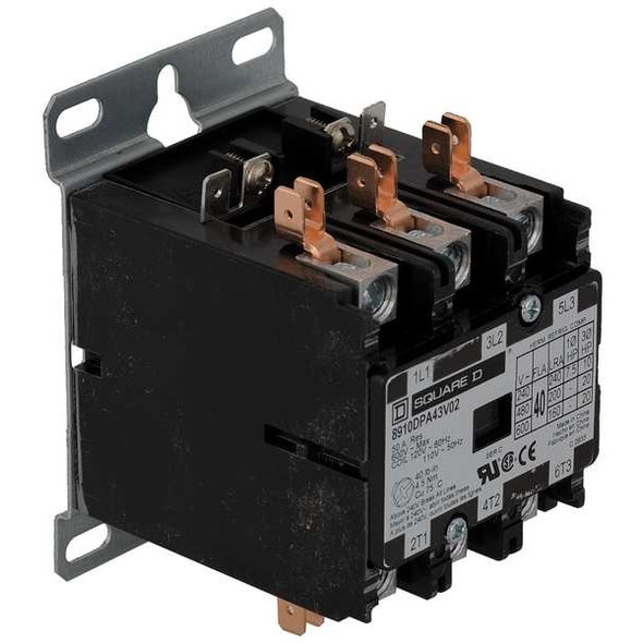 Square D DefPurposeMagContactor,110/120VAC,3P,40A 8910DPA43V02Y181 Square D DefPurposeMagContactor,110/120VAC,3P,40A 8910DPA43V02Y181