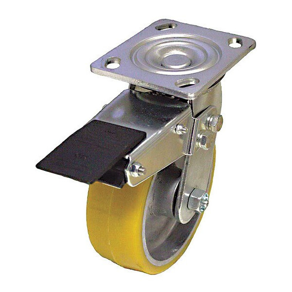 NSF-Listed Plate Caster,1250 lb. Ld Rating,Roller