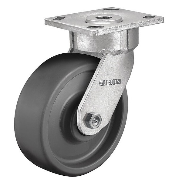 4" X 2" Non-Marking Elastomer Swivel Caster, No Brake, Loads Up To 1250