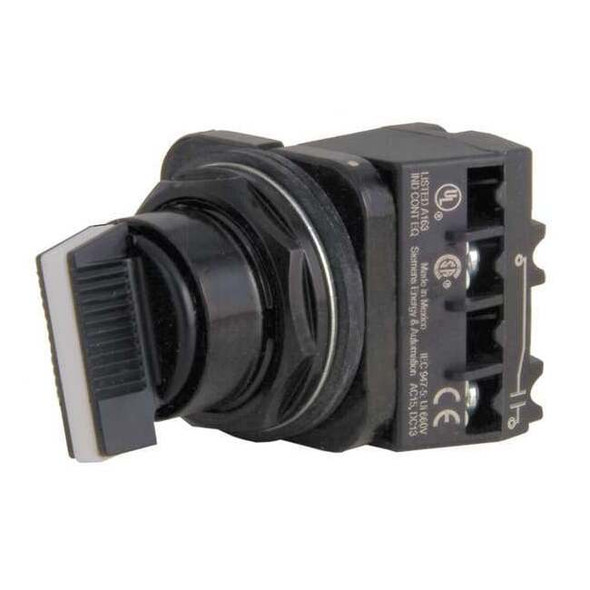 Siemens SelectorSwitch,Non-Illum,3Pos,30mm,Black 52SW2CABA1