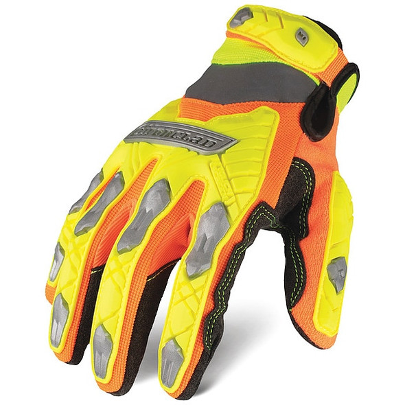 COMMAND IEX-HZI5 Mechanics Gloves, Synthetic Leather Palm, Polyester Back, M