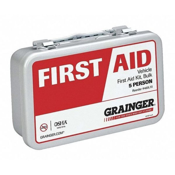 First Aid Kit and Housing, Metal 75 Components, 5 People Served  59291
