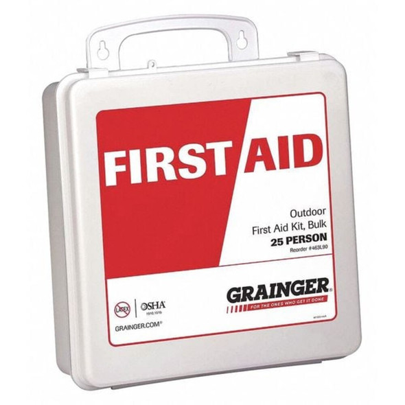 First Aid Kit and Housing, Plastic 157 Components, 25 People Served  59323