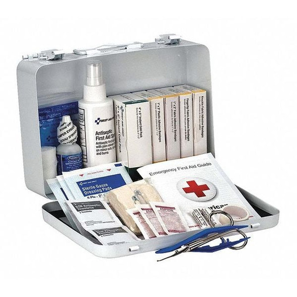 Manufacturer Varies First Aid Kit and Housing, Metal 78 Components, 25 People Served 59286