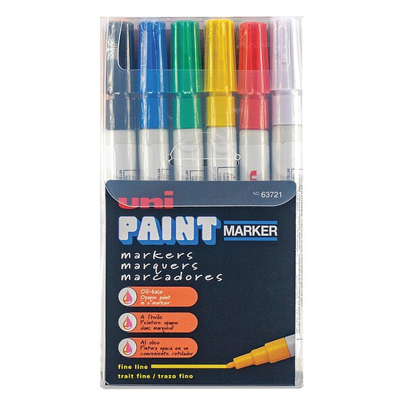 Uni-Paint Paint Marker,Assorted,Capped,PK12 63721