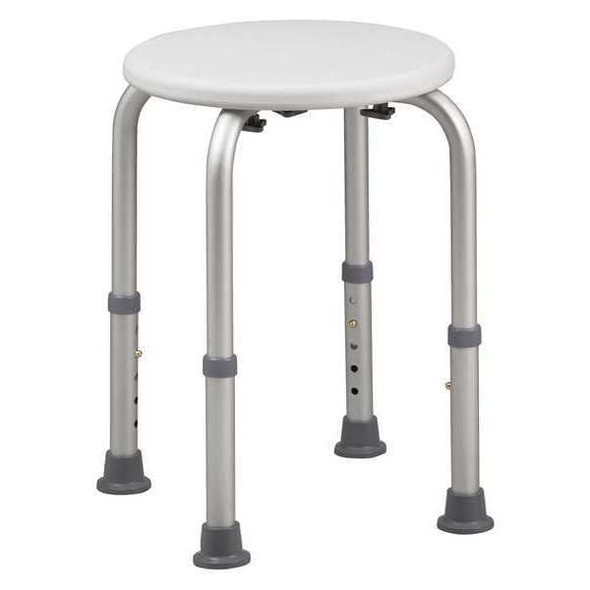 Healthsmart Smooth Shower Stool, 12-1/2" L, Aluminum, Polystyrene, Polystyrene 522-9801-1900