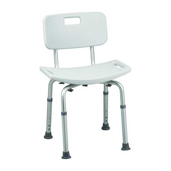 Contoured Bath Seat, 20" L, Aluminum, Plastic, Textured